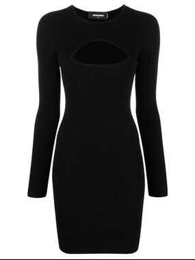 NWT $1350 DSQUARED2 Black Cut-Out Mini, Small
